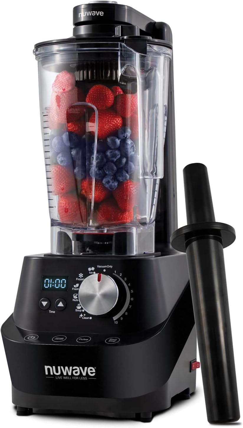 Nuwave Moxie Commercial Blender, Vacuum Smoothie Blender with 2.5HP Motor
