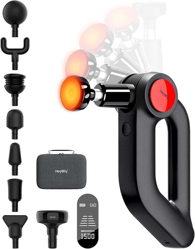 HEYCHY Massage Gun Deep Tissue with Heat Therapy