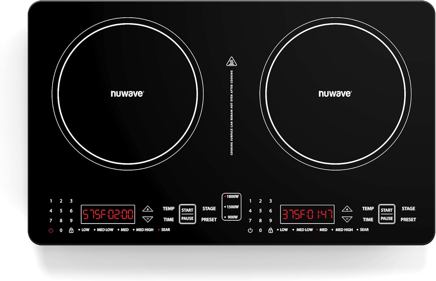Nuwave PIC Double Portable Induction Cooktop, 1800W Dual Burner with Independent Controls