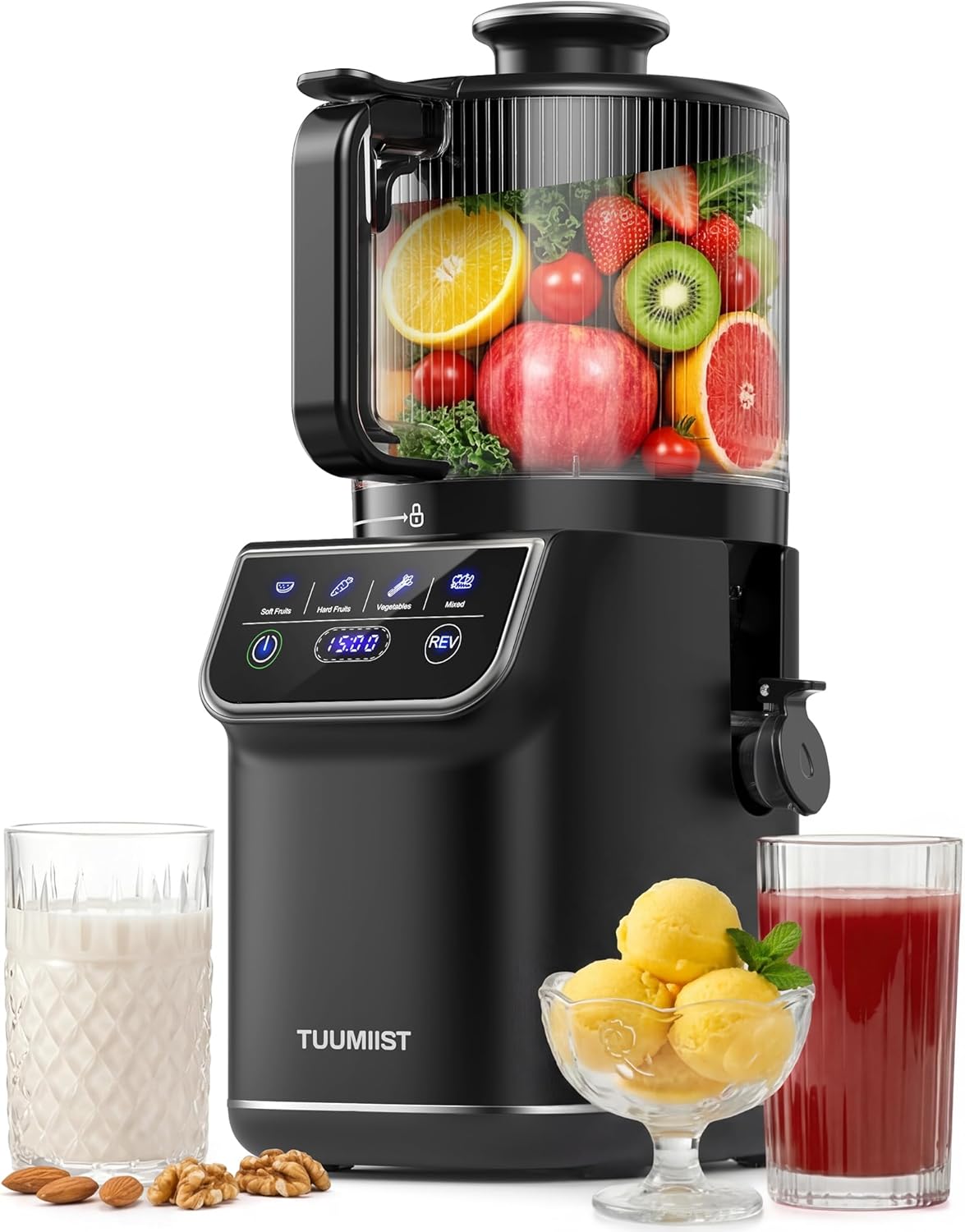 TUUMIIST 3-in-1 Cold Press Juicer with 6.5" Feed Chute