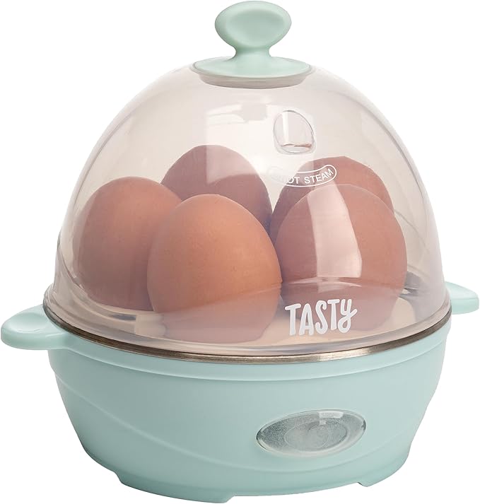 Tasty Mini Rapid Egg Cooker – Compact 5-egg cooker for quick hard-boiled eggs and omelets with auto shut-off.