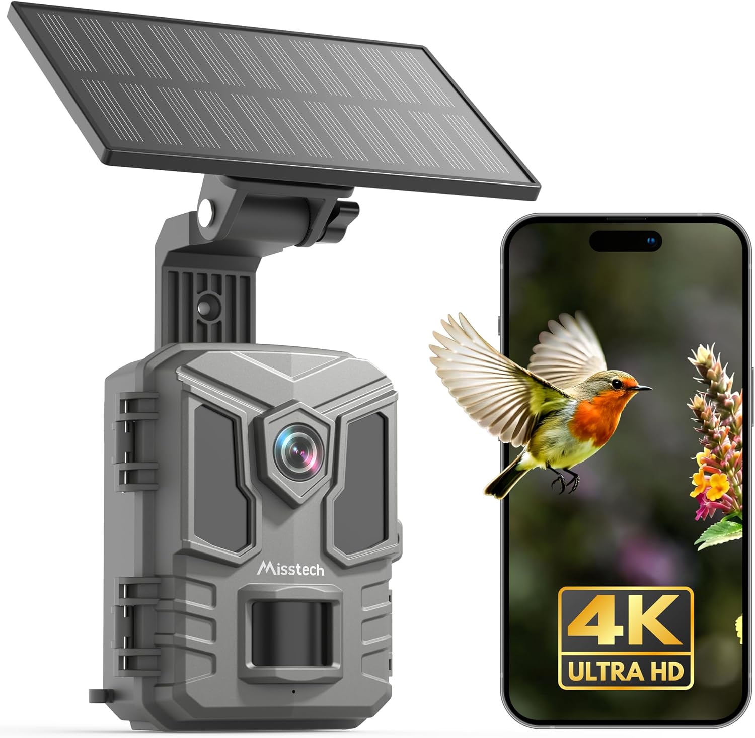 Misstech 4K UHD Solar Trail Camera, 64MP & 4K Video