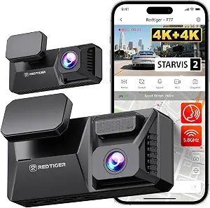 REDTIGER F77 4K+4K Dual Dash Cam 