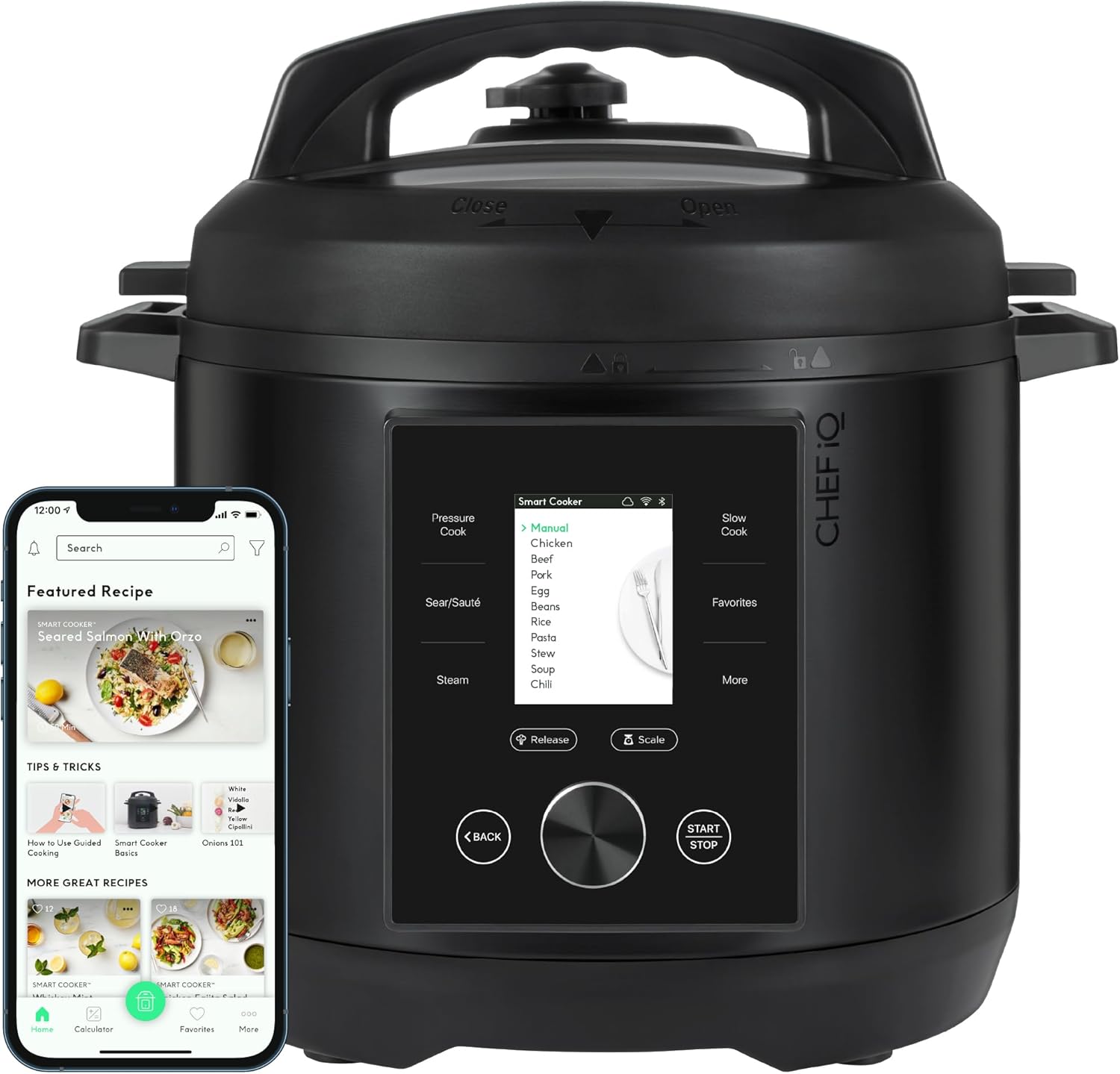 CHEF iQ Smart 10-in-1 Pressure Cooker with WiFi, Built-in Scale & Guided Cooking, 6 Qt