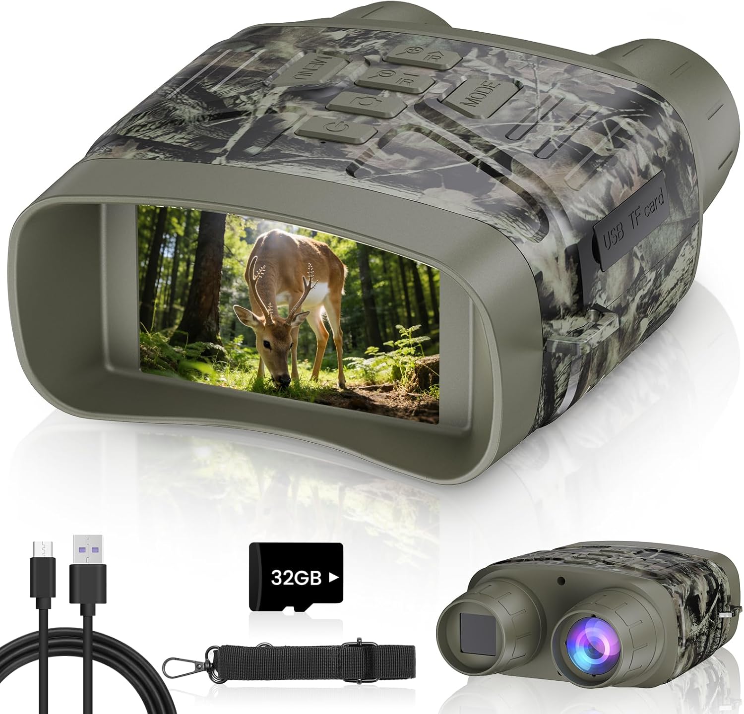 TELUHA Night Vision Goggles for Adults, 4K Night Vision Binoculars with 5000mAh Rechargeable Battery