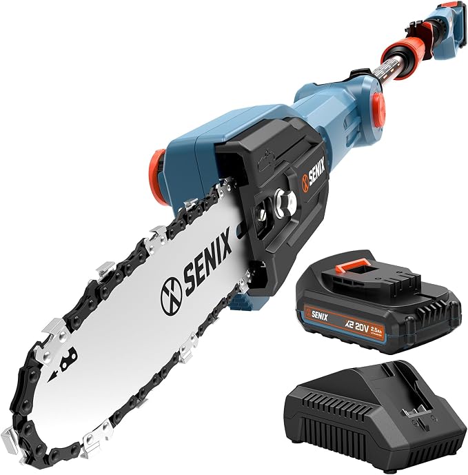 SENIX 20V 8-Inch Cordless Telescopic Pole Saw