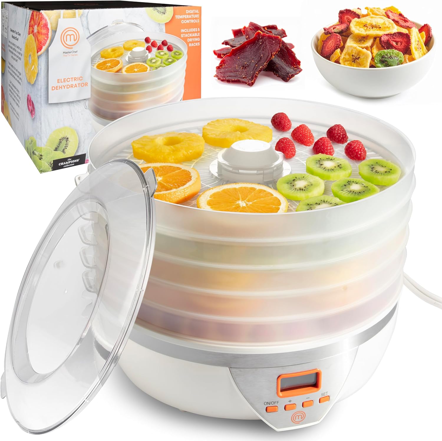 MasterChef Digital Food Dehydrator, 5 Large Trays5-Tray Electric Food Dehydrator, 400W Dryer Machine