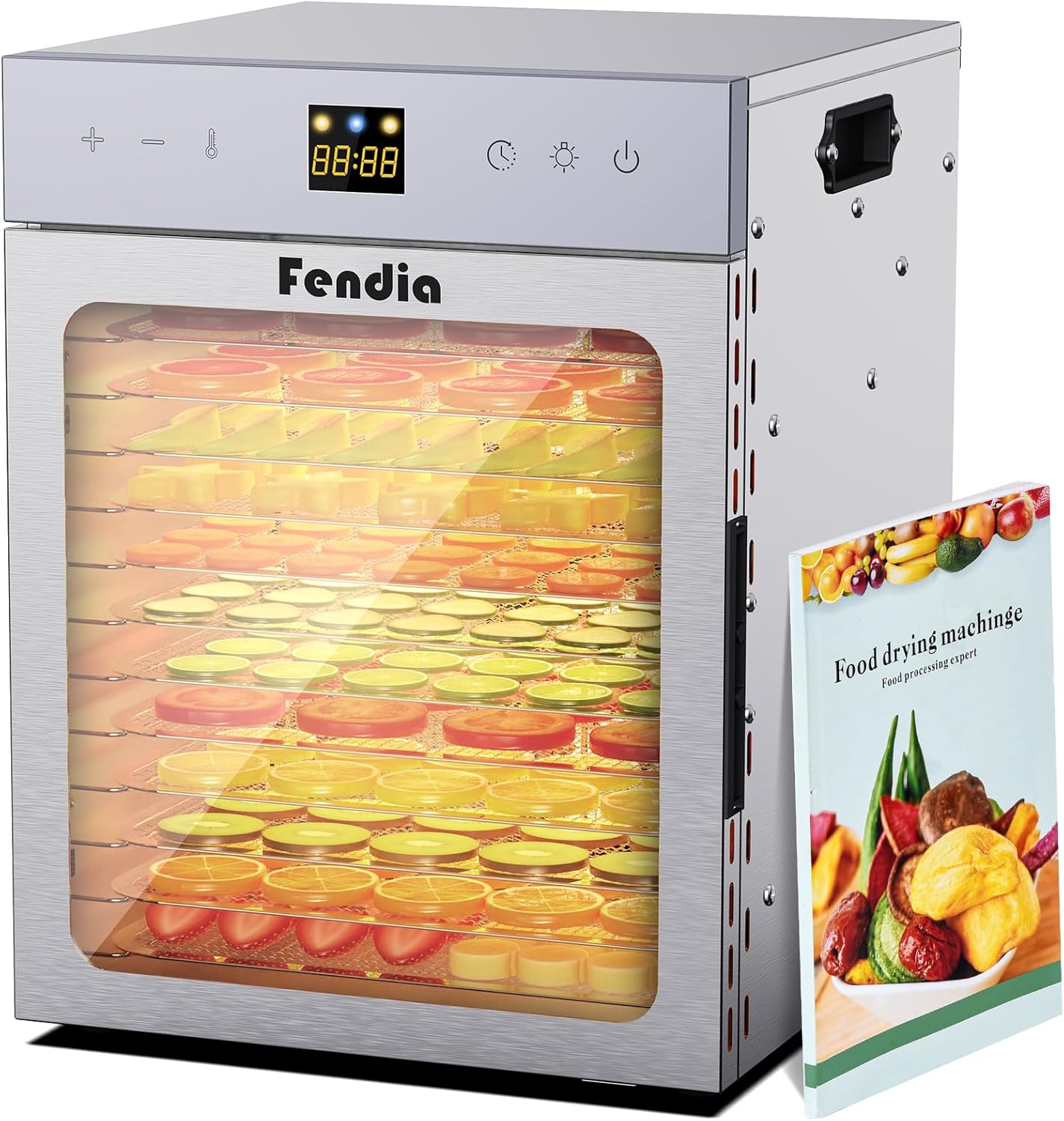 12-Tray Food Dehydrator Machine, 1200W Stainless Steel Dryer