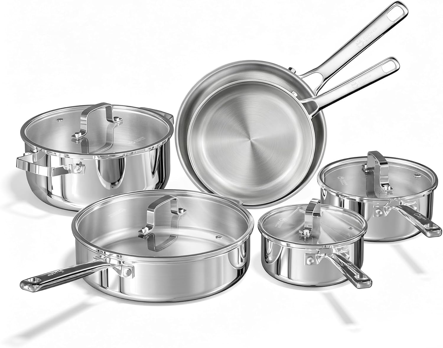 10-Piece Tri-Ply Steel Cookware