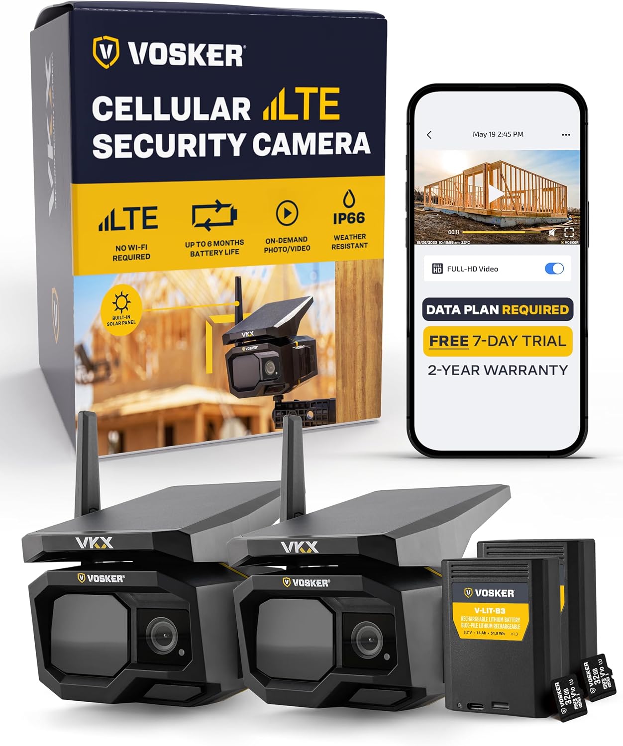 Vosker VKX Solar Powered 4G-LTE Outdoor Security Camera