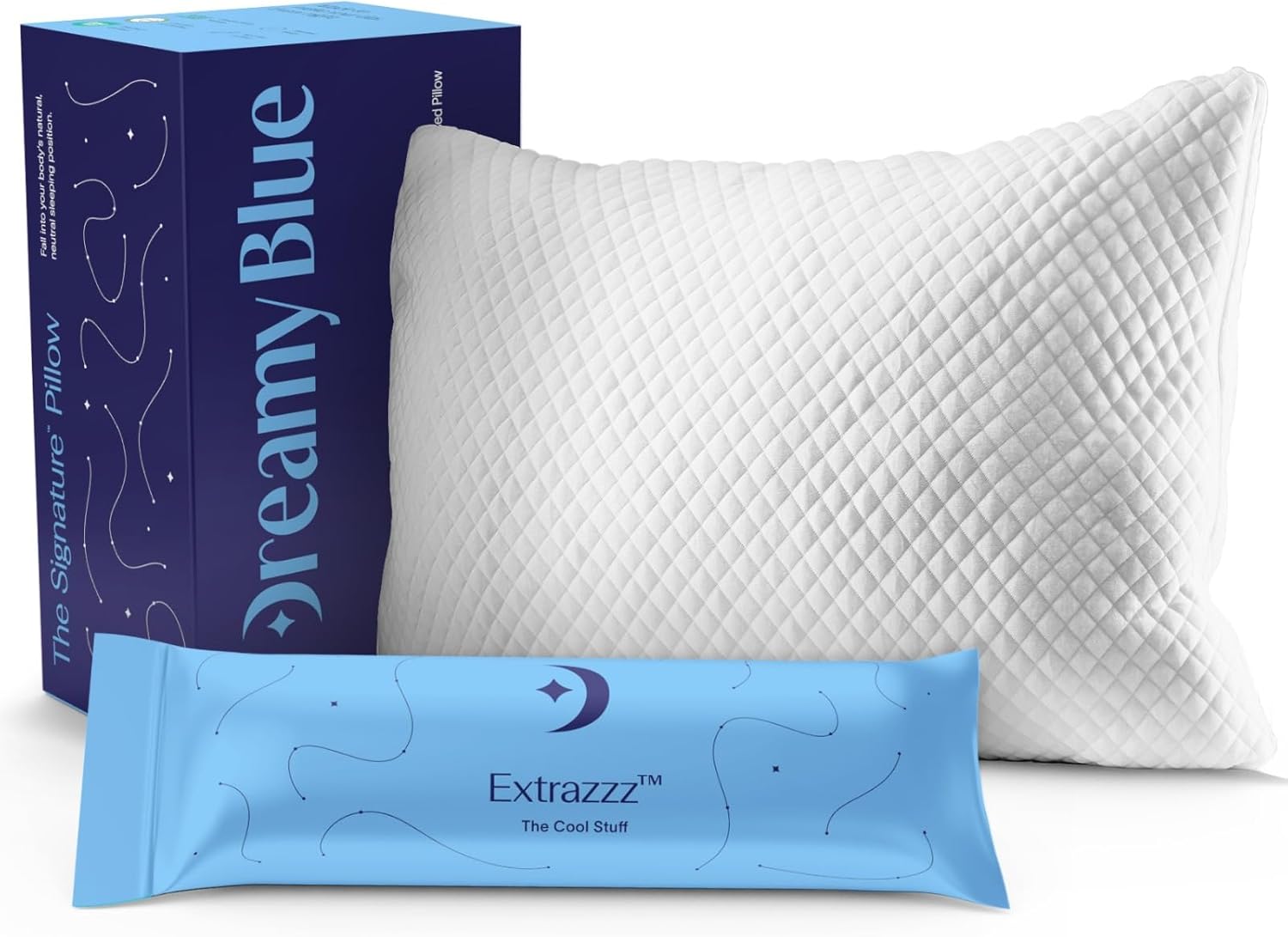 DreamyBlue Signature King Size Adjustable Memory Foam Pillow with Bamboo Rayon Cover