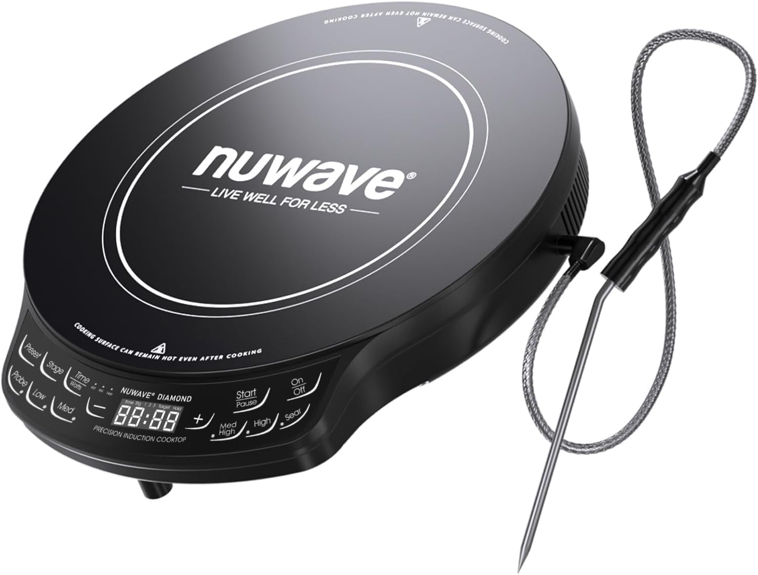 Nuwave Diamond Induction Cooktop with Digital Probe & Adjustable Heat Control