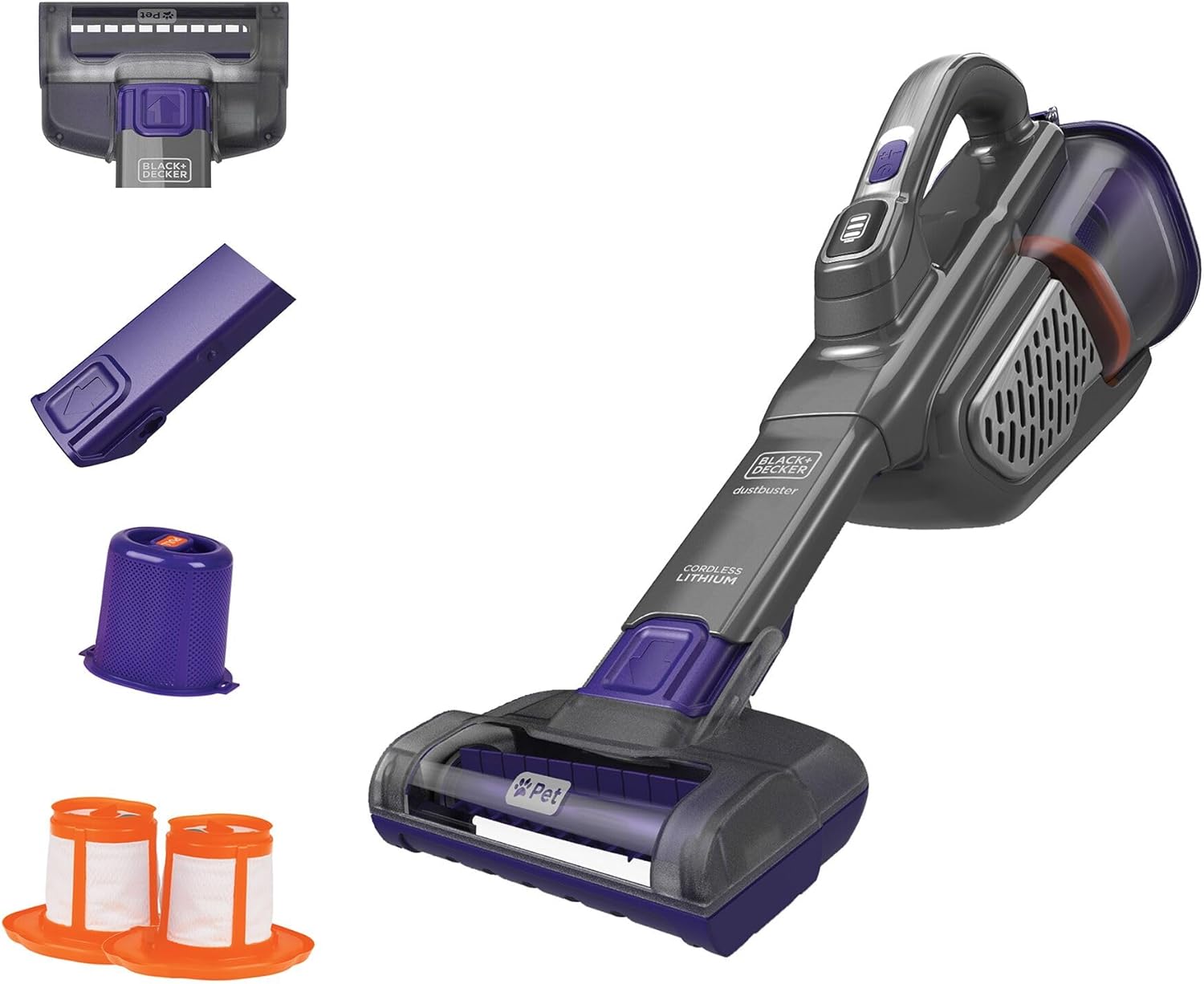 BLACK+DECKER Dustbuster AdvancedClean Cordless Handheld Vacuum for Pet Hair (HHVK515JP07)