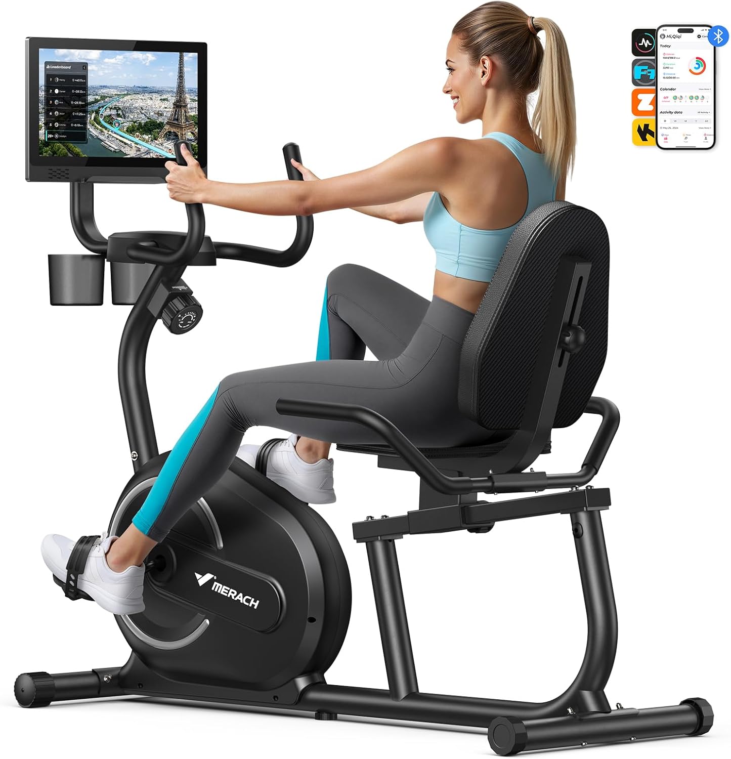 MERACH Recumbent Exercise Bikes for Home with Smart Bluetooth Equipment Exercise Bikes