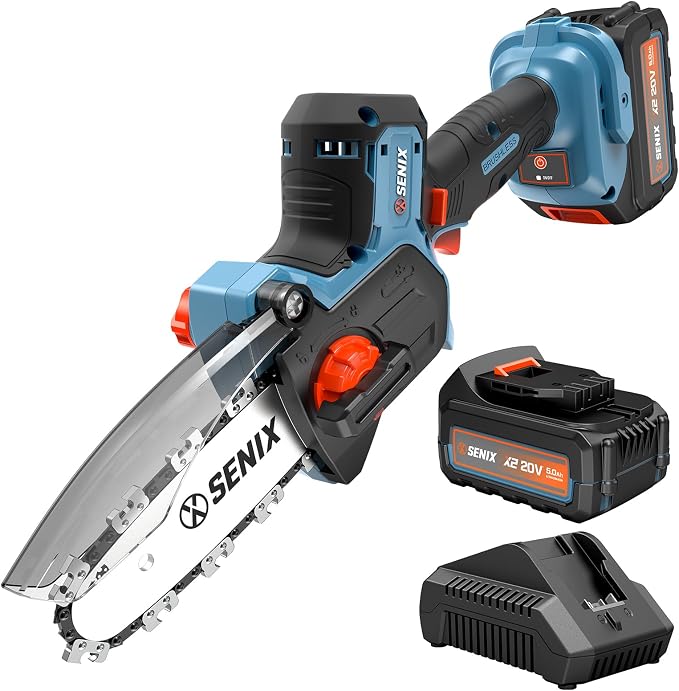 SENIX 20V 5-Inch Mini Brushless Cordless Chainsaw
