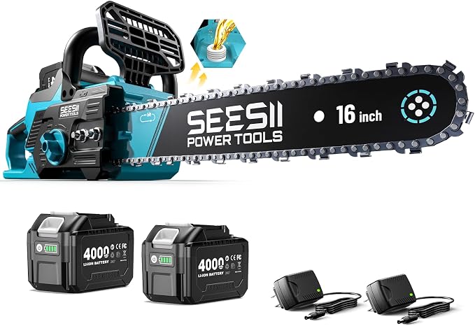 SEESII 40V 16-Inch Cordless Electric Chainsaw