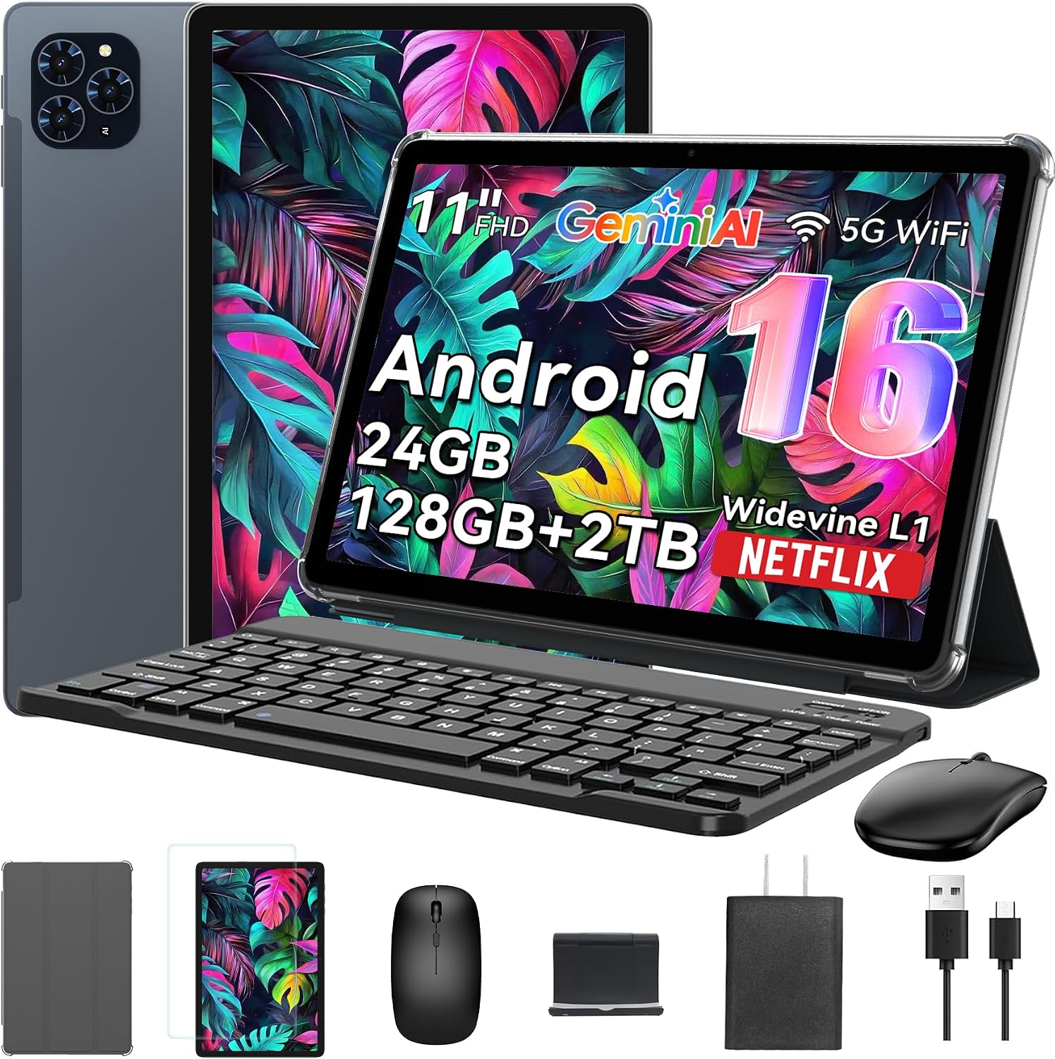 11-Inch Android 16 Tablet with Keyboard
