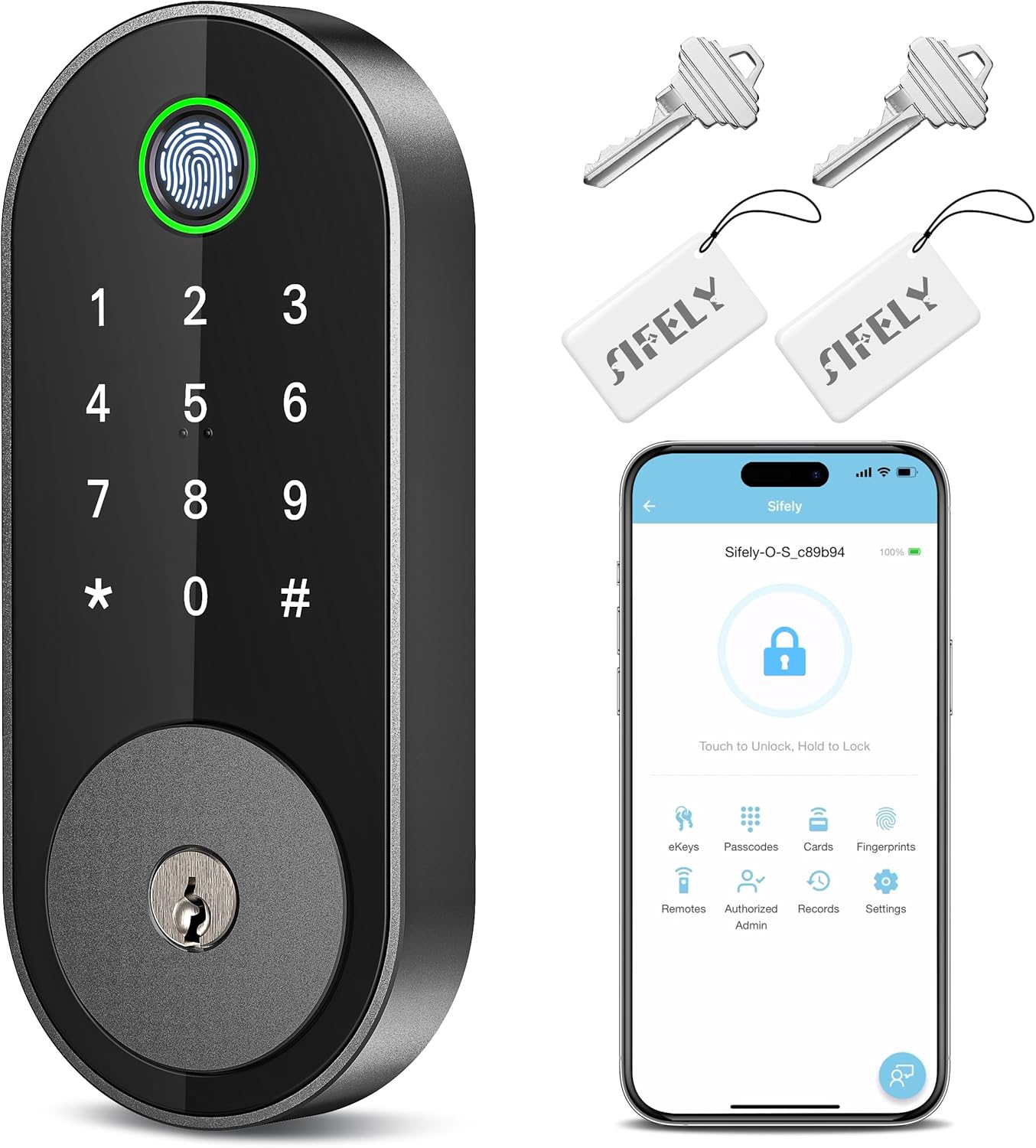 Fingerprint Smart Deadbolt with Keypad – Keyless Entry Lock for Home