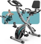 Pleny Folding Exercise Bike, 5 IN 1 Stationary Bike 5.5 LBS Flywheel Exercise Bike