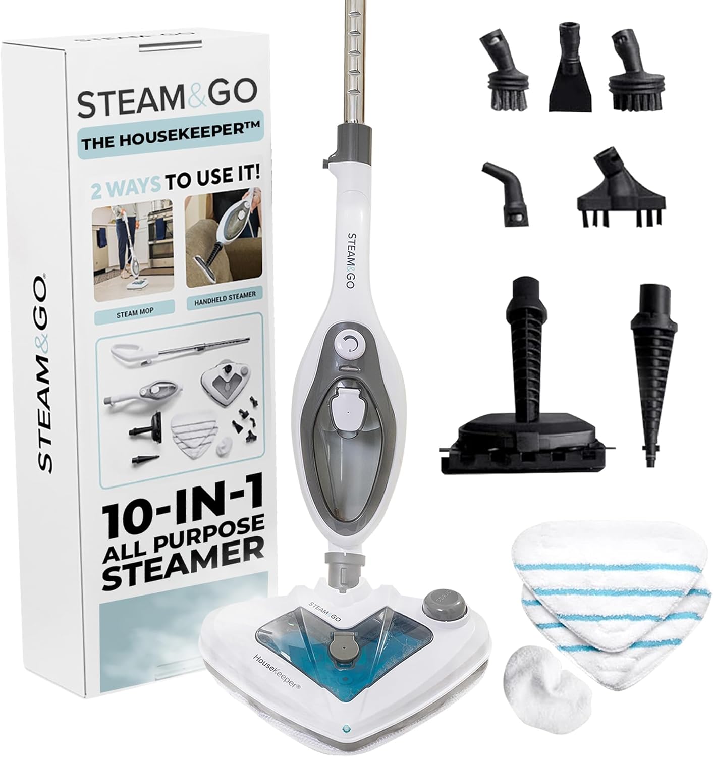 Steam & Go 10-in-1 Multi-Surface Steam Mop Deep Cleaner