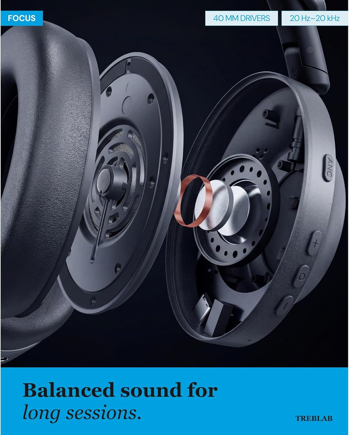 TREBLAB Z7-Pro Wireless Headphones with Adaptive Noise Control
