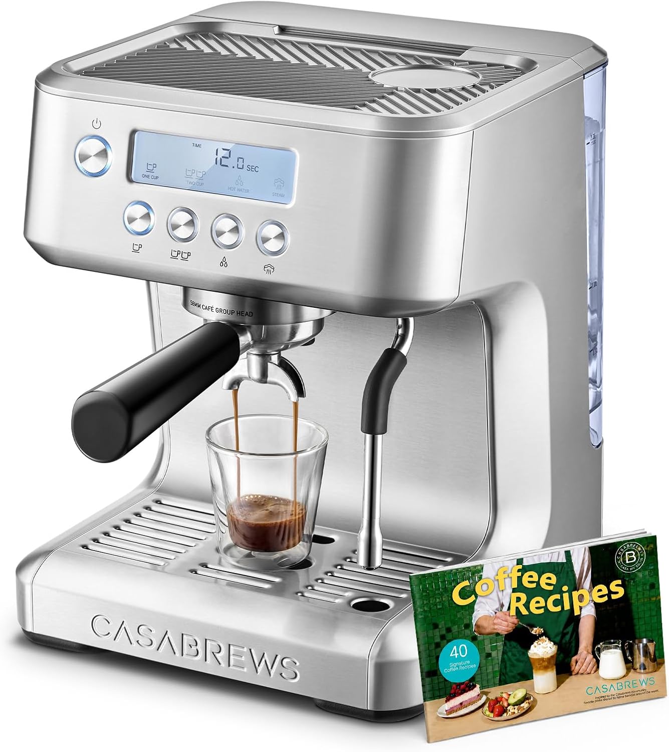 CASABREWS Ultra Espresso Machine with LCD Display & Milk Frother