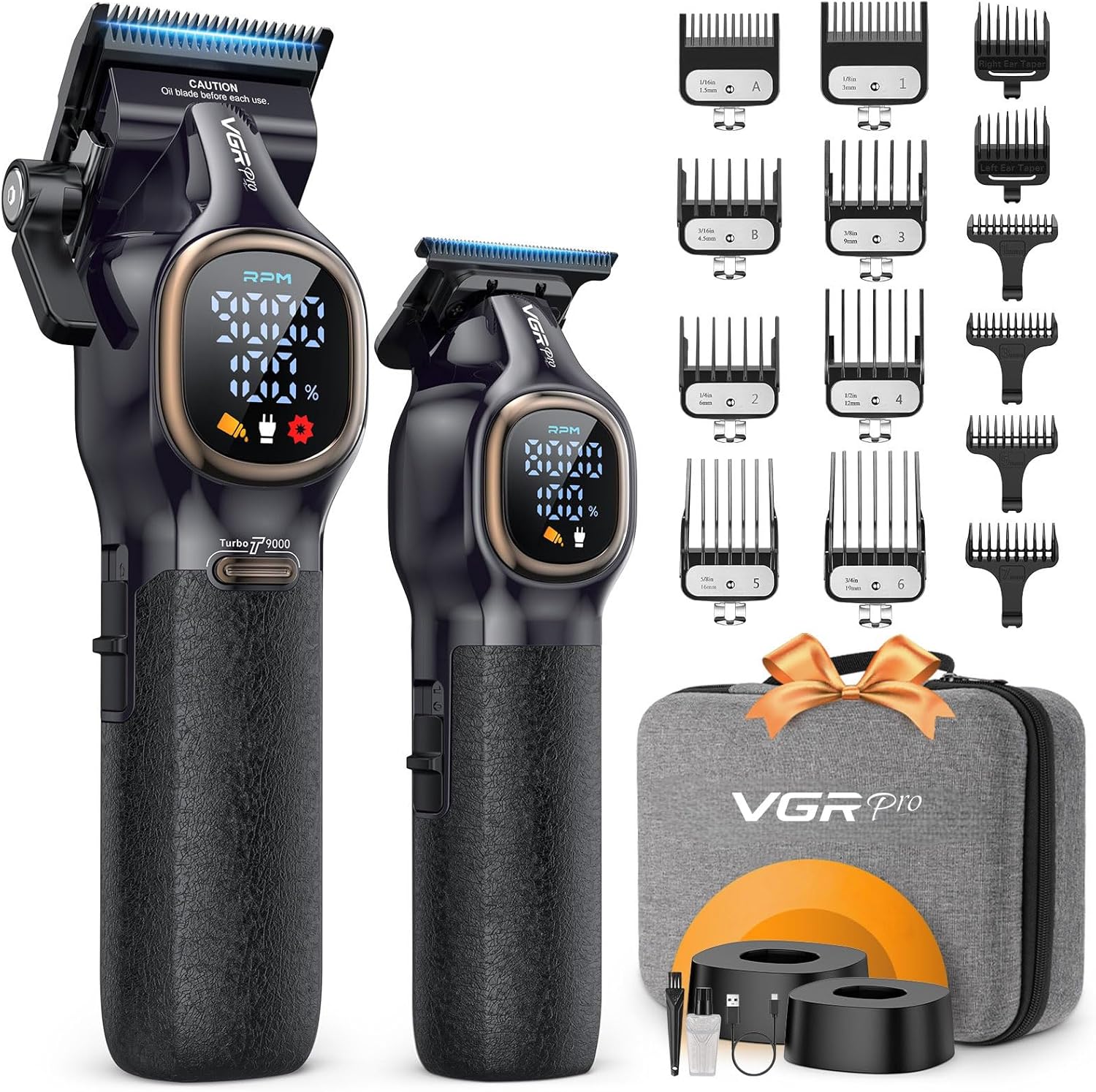 VGRPRO Professional Hair Clippers for Men, Professional Barber Clippers and Trimmer Set