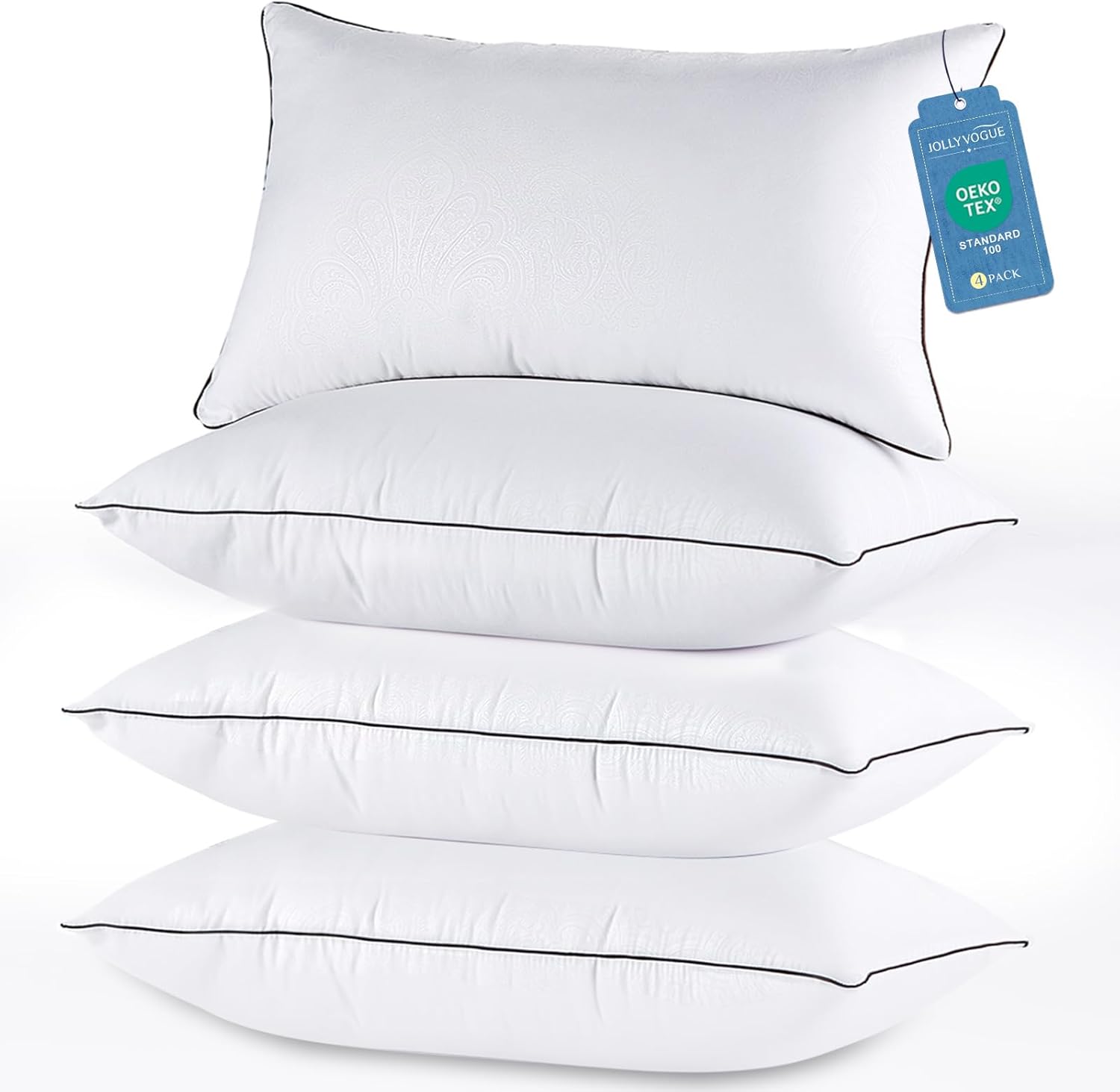 JOLLYVOGUE King Size Bed Pillows Set of 4 with Down Alternative Filling