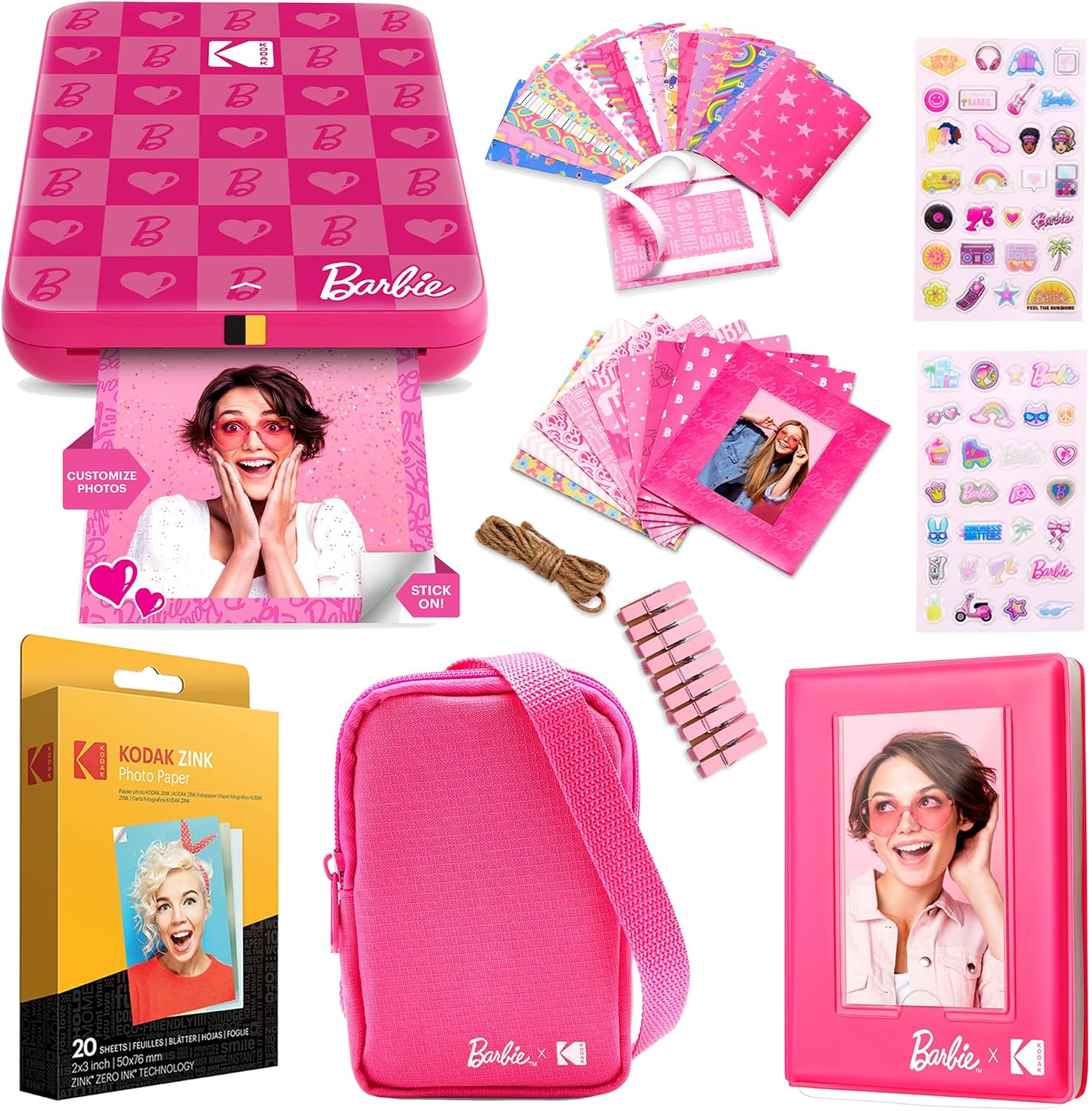 Kodak x Barbie Step Slim Portable Photo Printer Bundle