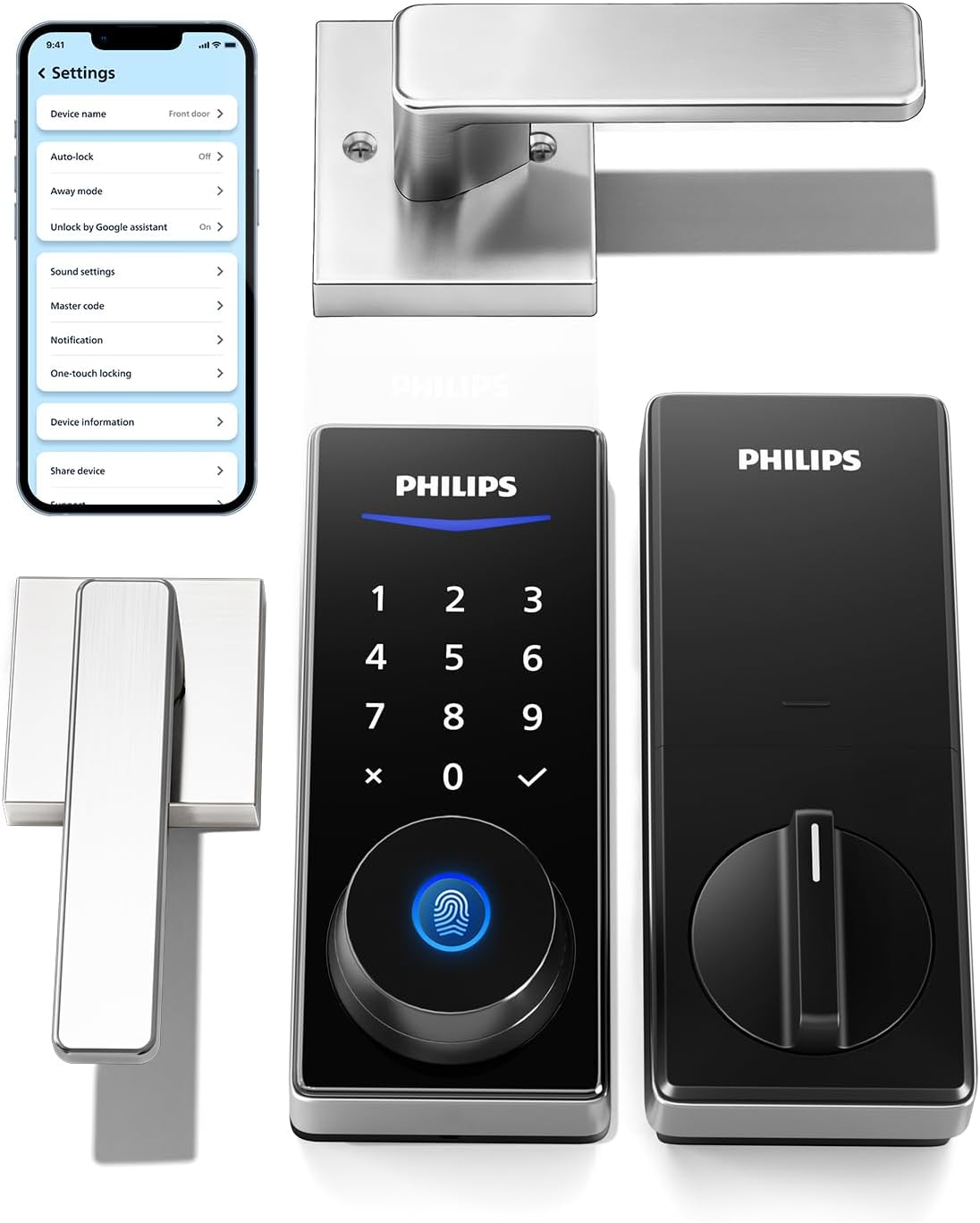Philips Smart Lock with Handles, Smart Door Lock with 2 Level Handles