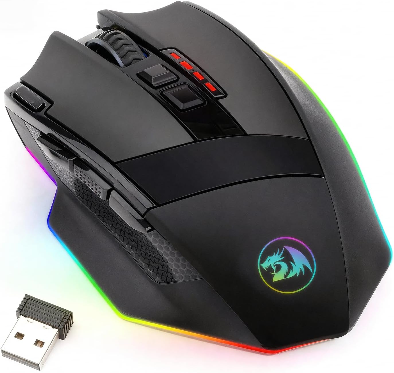 Redragon M801 Wireless Gaming Mouse, 16K DPI RGB MMO Mouse