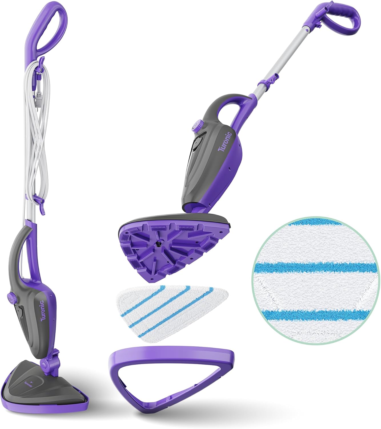 Turonic ST3 10-in-1 Steam Mop with Detachable Handheld Cleaner