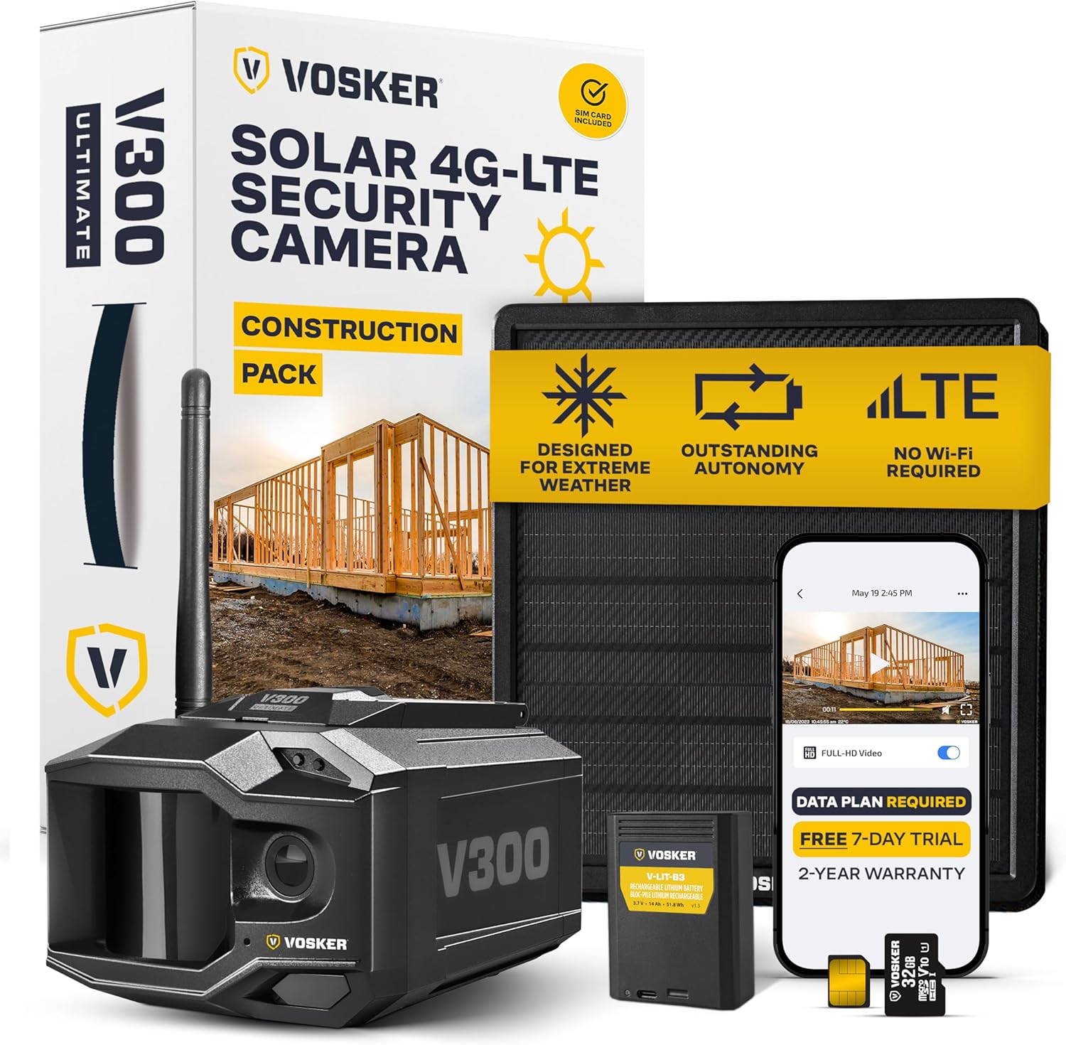 Vosker V300 Ultimate Construction Pack Outdoor Security Camera