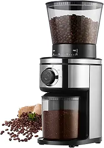 Ollygrin Electric Conical Burr Coffee Grinder with 30 Adjustable Grind Settings
