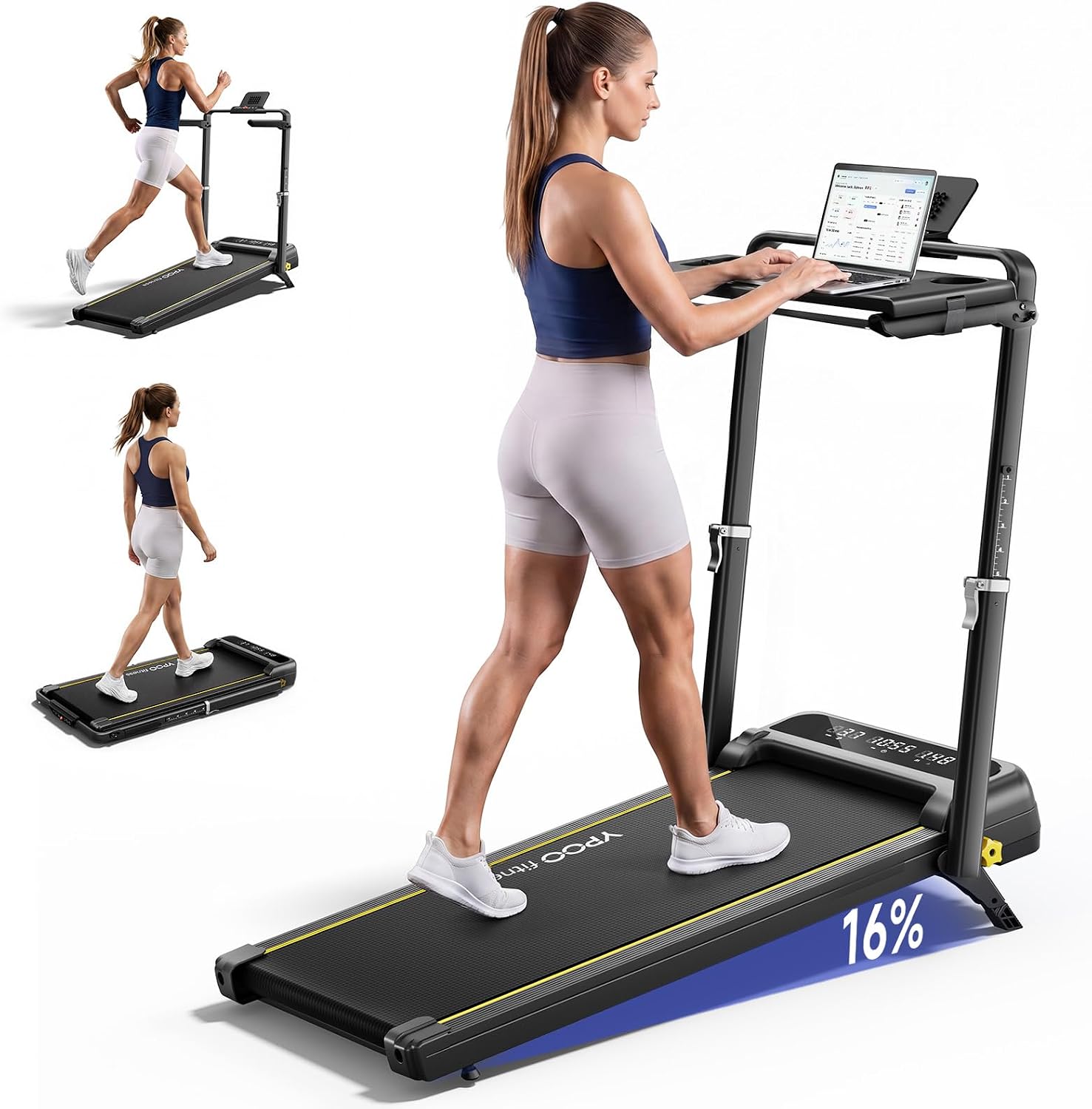 RHYTHM FUN Incline Walking Pad Treadmill