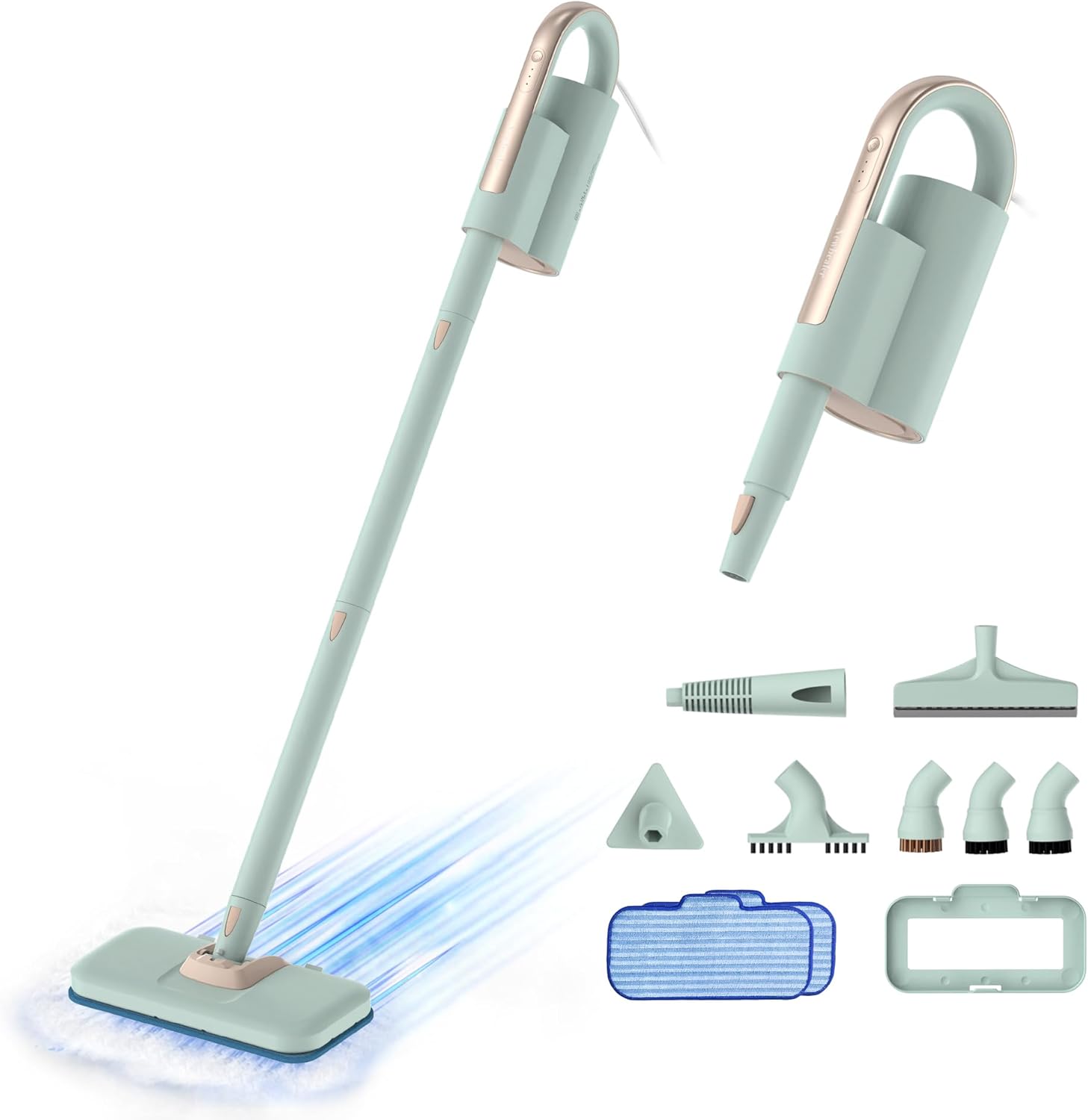 Newbealer Steam Mop & Handheld Cleaner 1200W with 7 Accessories