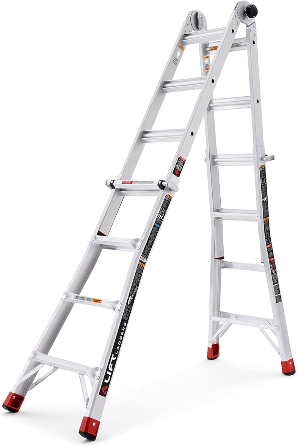 Lift Ladders 18-Foot Adjustable Aluminum Folding Ladder