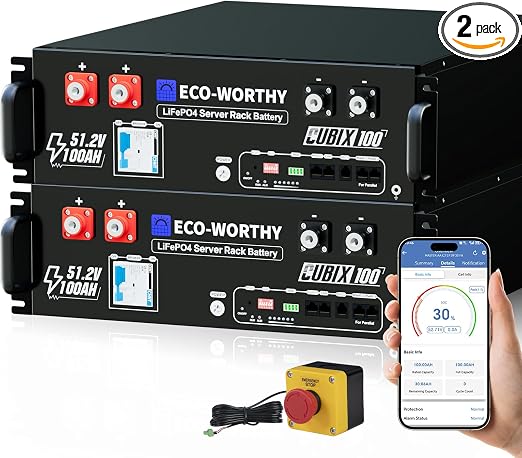 ECO-WORTHY Cubix100 48V 200Ah LiFePO4 Lithium UL9540 Server Rack Battery