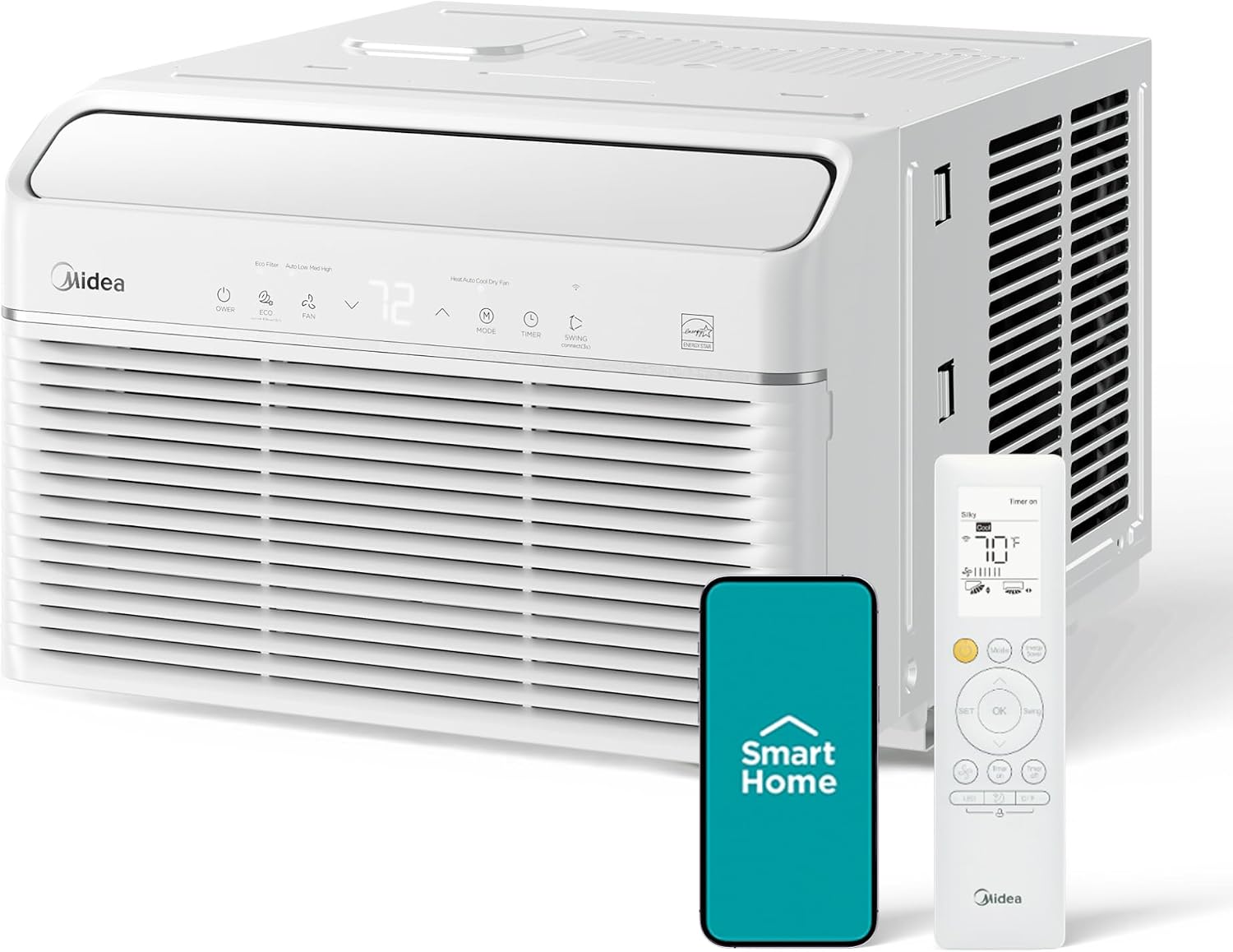 Midea 8,000 BTU Smart Inverter Air Conditioner Window 