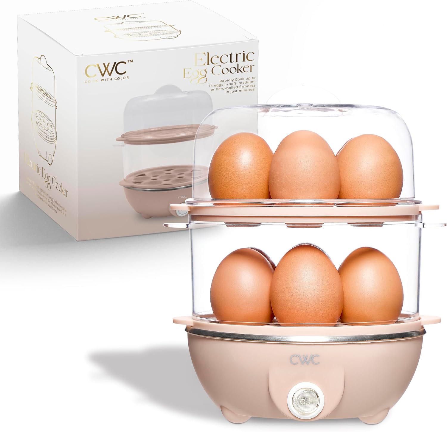 COOK WITH COLOR 350W Electric Double Layer Egg Cooker