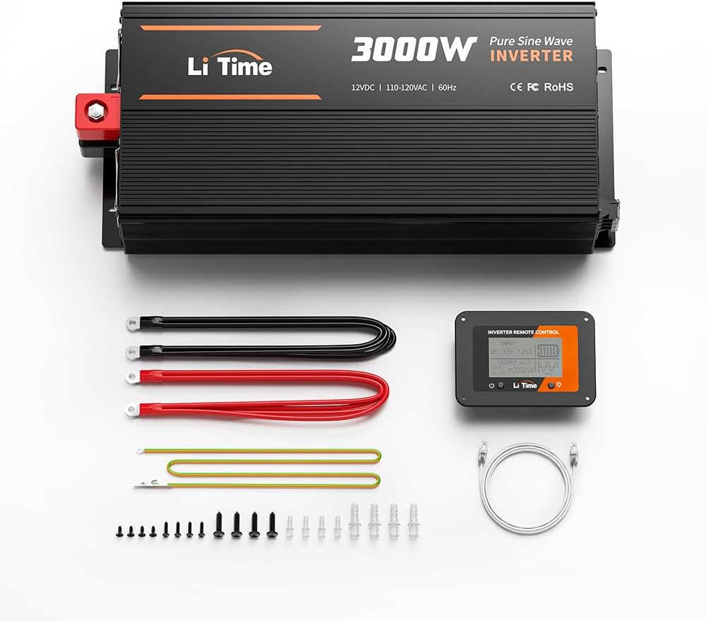 LiTime 3000W Pure Sine Wave Inverter, 12V DC to 120V AC
