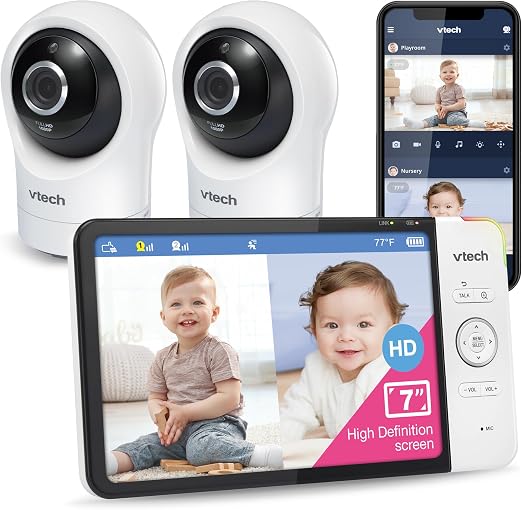 VTech RM7764-2HD Smart WiFi Baby Monitor with 2 Cameras