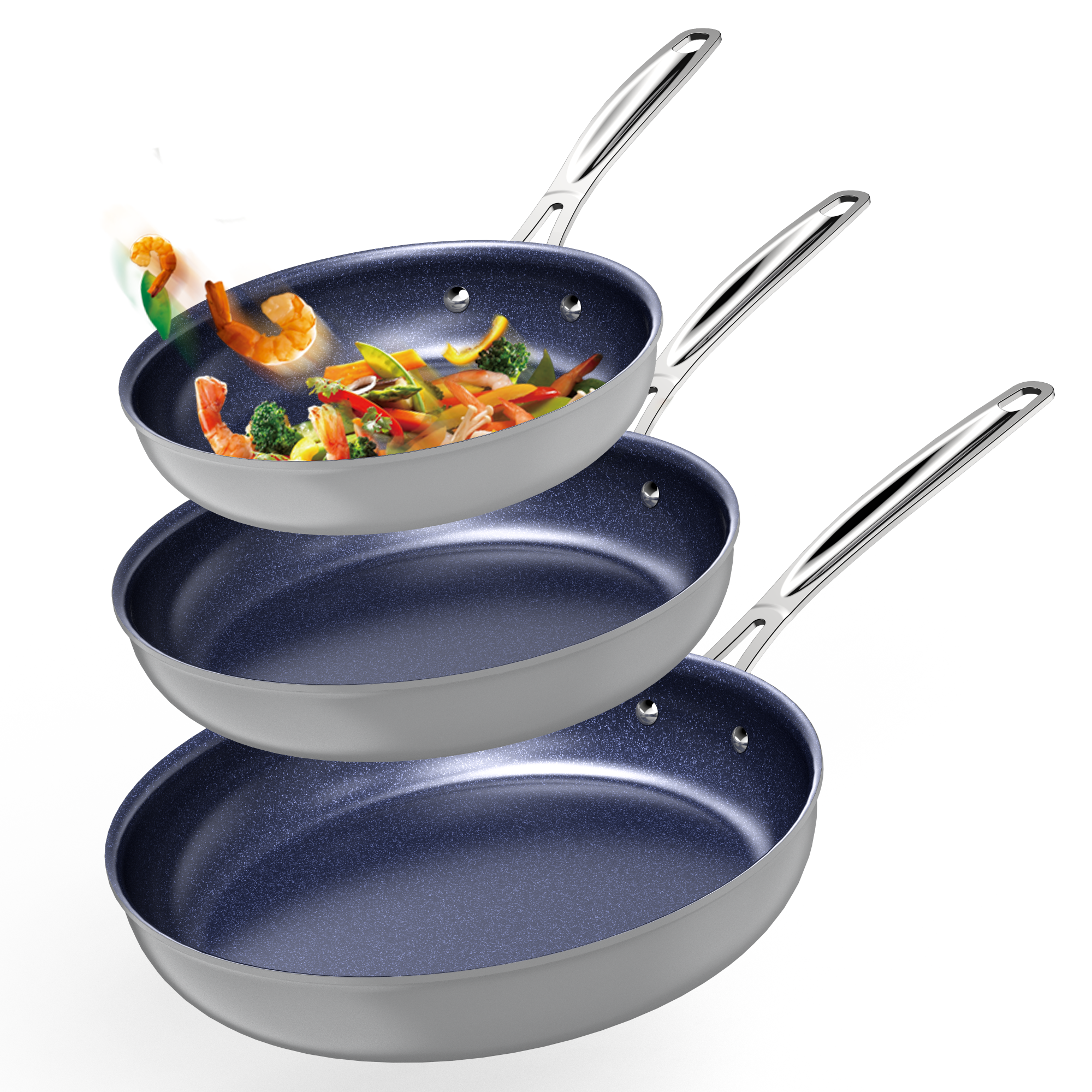 Nuwave 3pc Non Stick Frying Pan Skillet Set