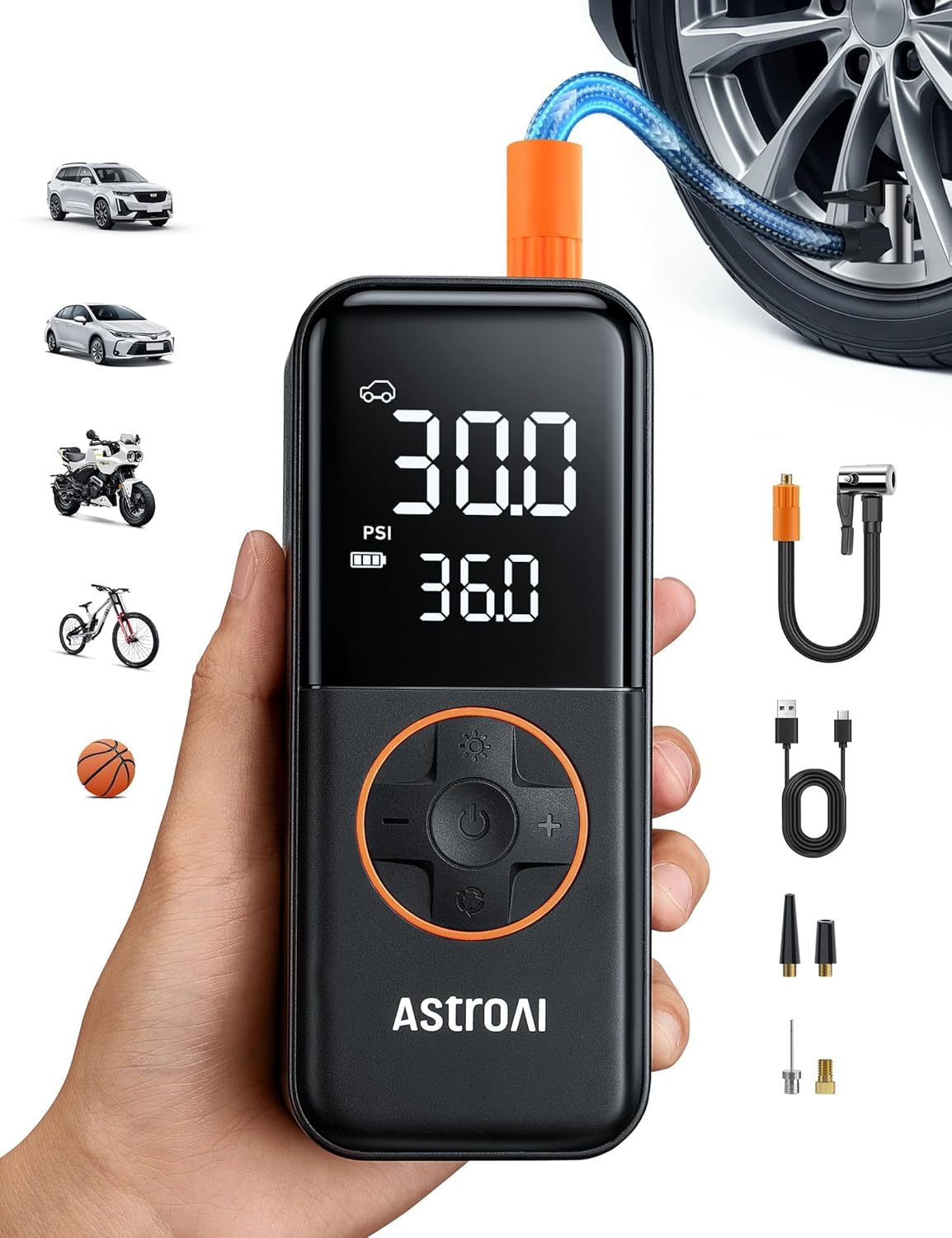 AstroAI L4 Tire Inflator Portable Air Compressor, 150 PSI