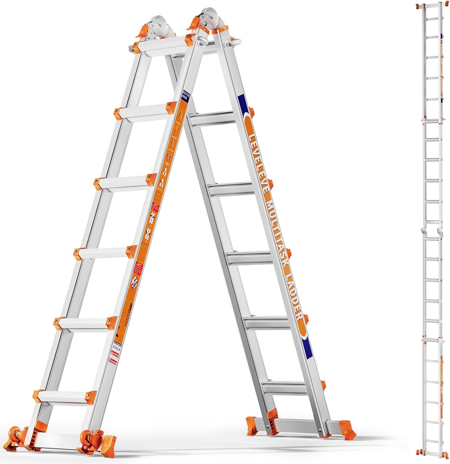 LEVELEVE 22FT Telescoping A-Frame Multi-Position Ladder