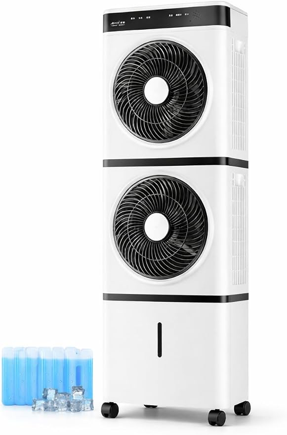 Dual Fans 3-IN-1 Evaporative Swamp Cooler, Portable Tower Fans