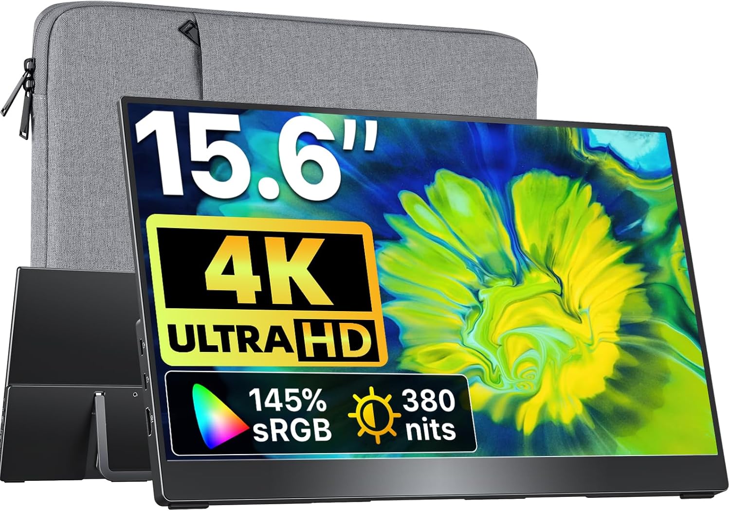 VisionOwl 15.6" 4K UHD Portable Monitor, IPS External Display
