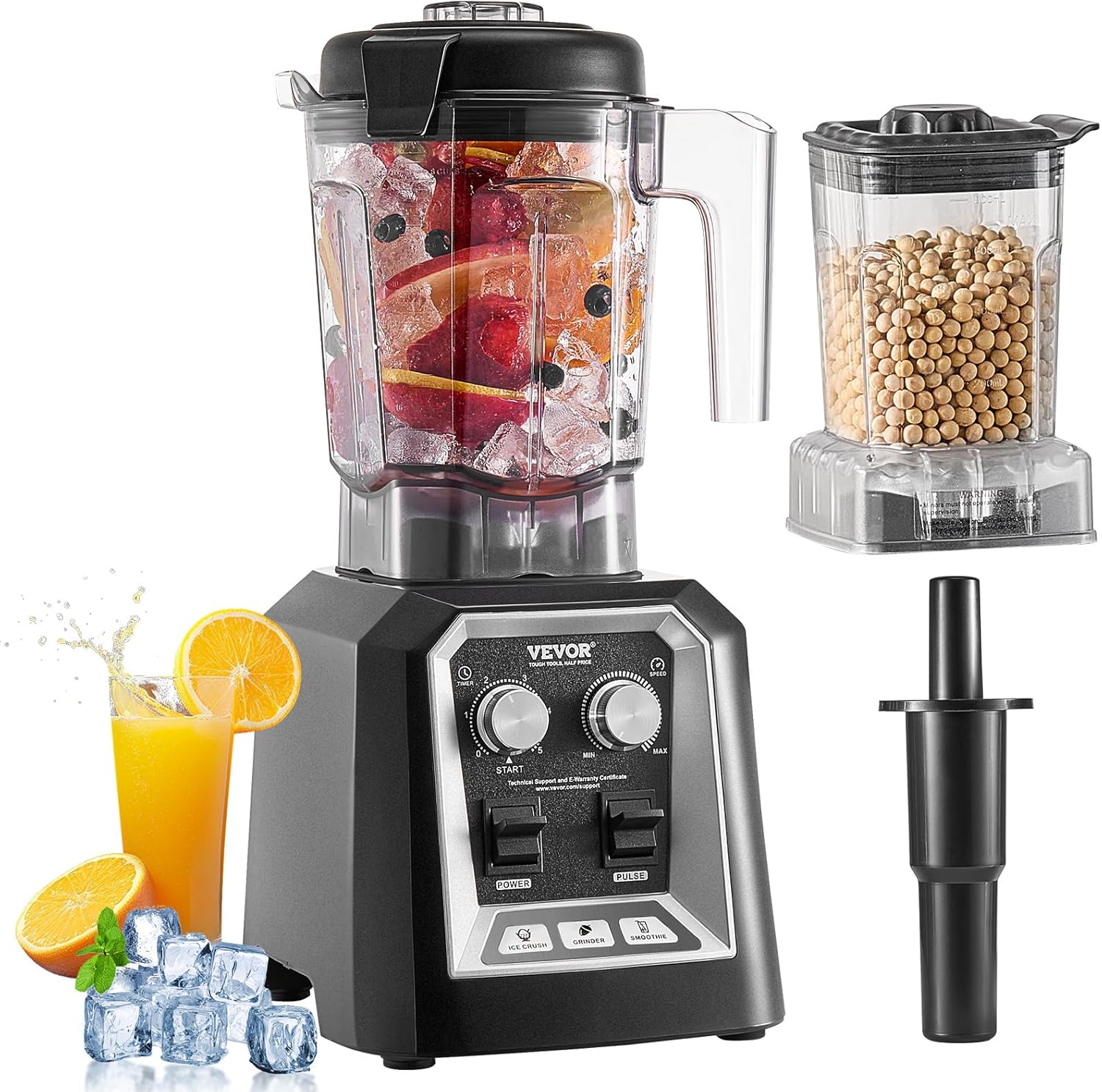 VEVOR Blender for Smoothies, 68 oz 1400W Professional Blender