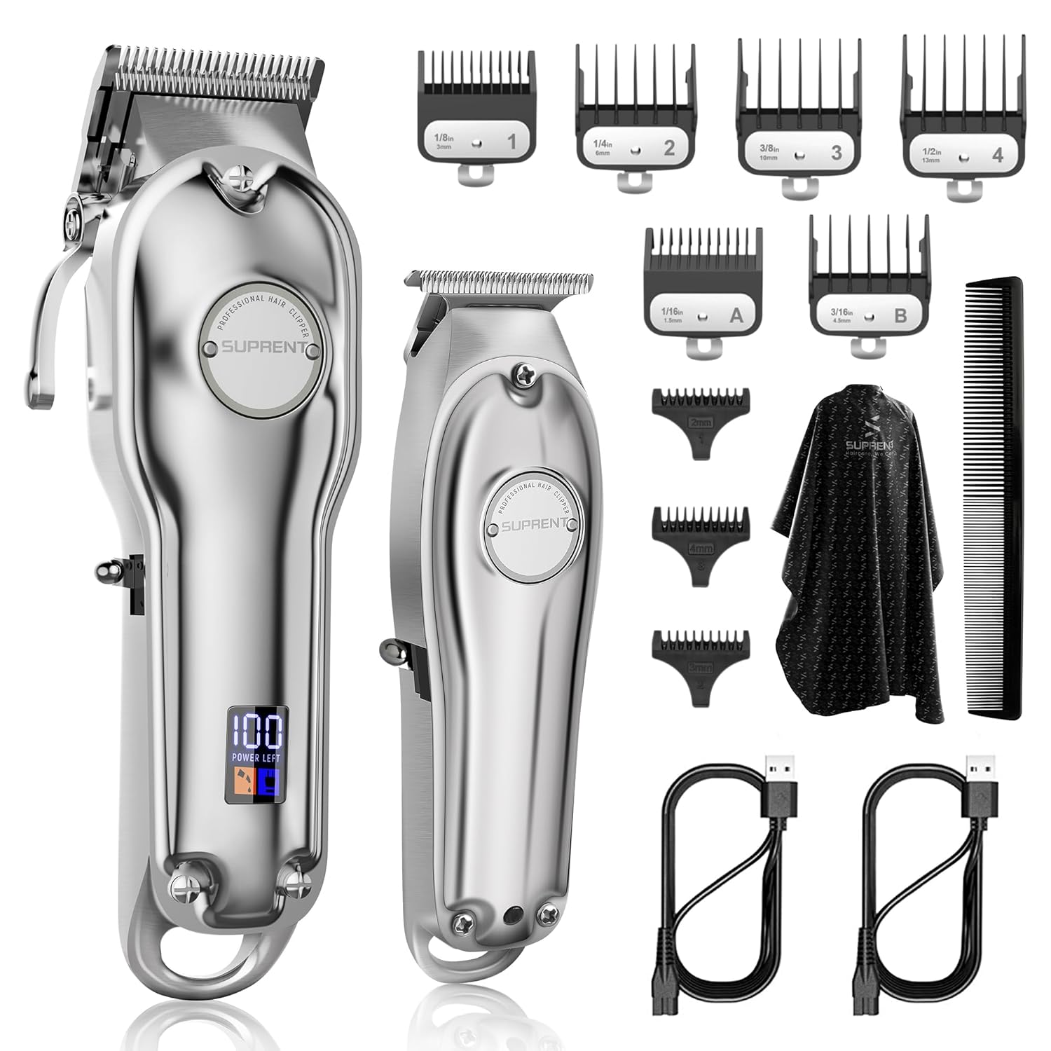 SUPRENT® PRO Professional Hair Clippers for Men- Hair Cutting Kit & Zero Gap T-Blade Trimmer
