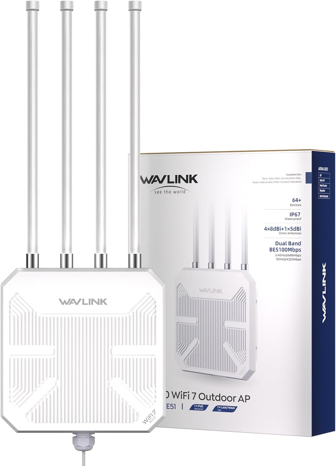WAVLINK BE5100 Outdoor WiFi 7 Extender